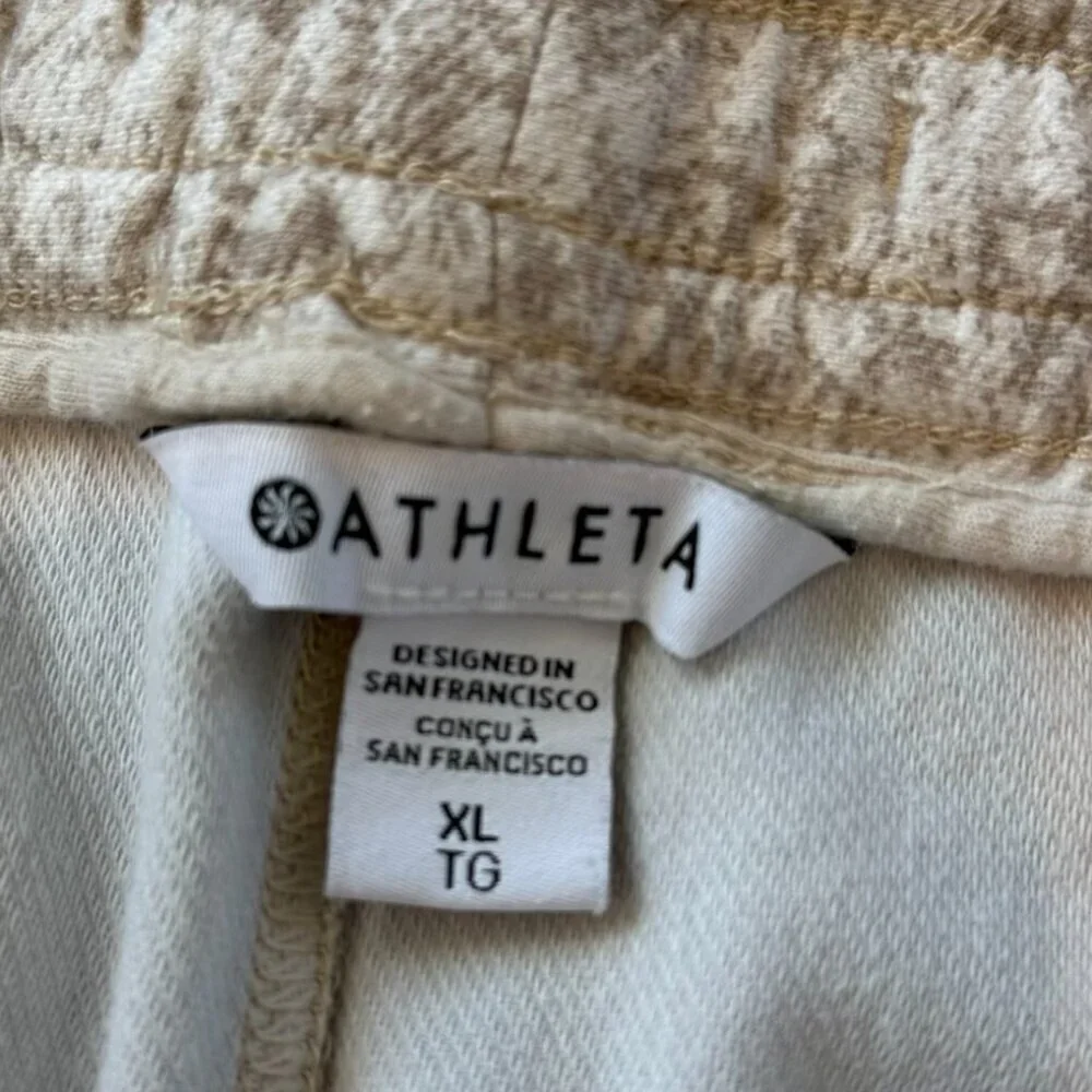 Athleta Farallon Jogger Sweatpants Size XL in Pebbles Texture Abalon Beige - Picture 6 of 12